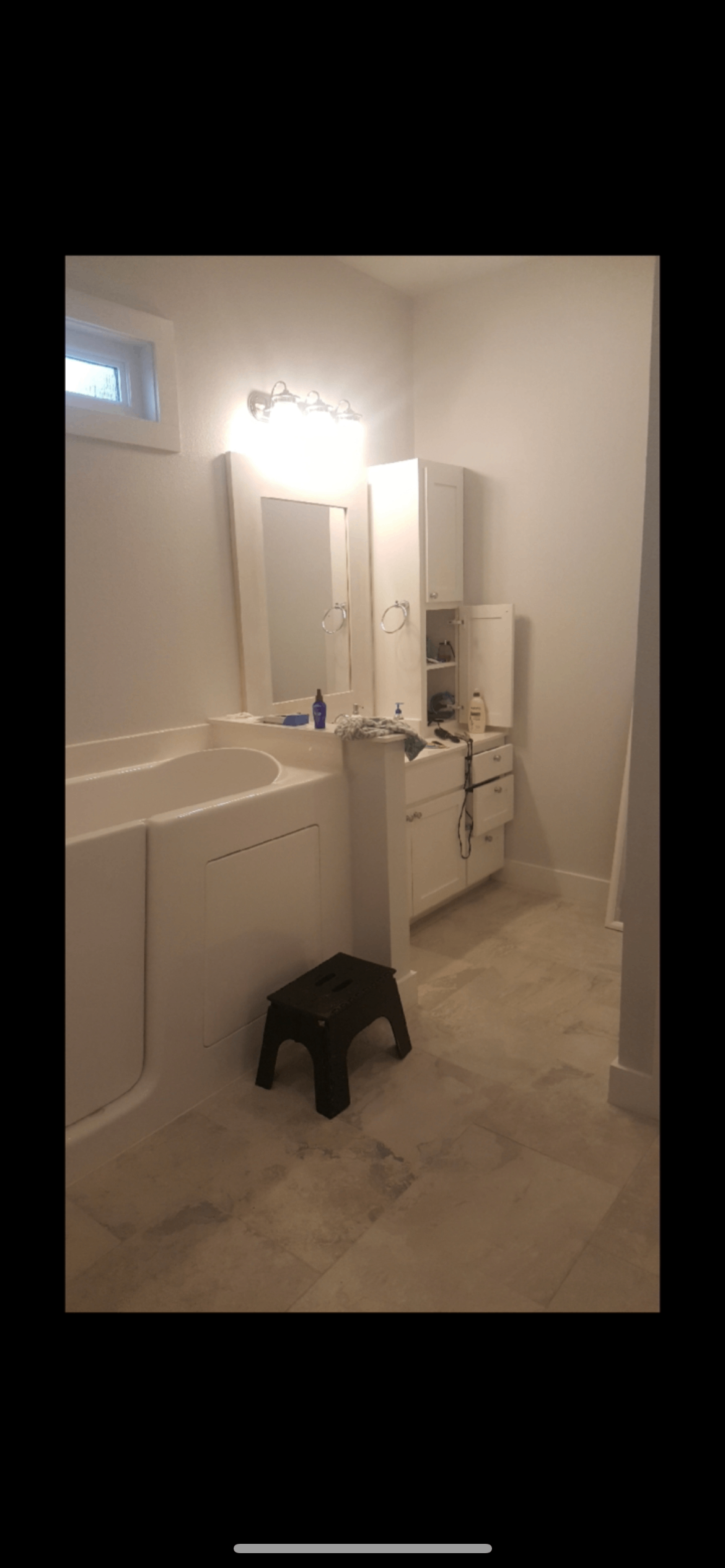 Luxury modern accessible bathroom with safety-focused walk-in tub – expertly installed by Paul Jay Construction in Waco, Mansfield, and Waxahachie, TX